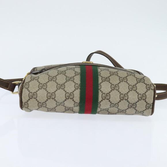 GUCCI GG Supreme Web Sherry Line Shoulder Bag PVC Beige Gold 010 378 Auth 148938 - Picture 5 of 16